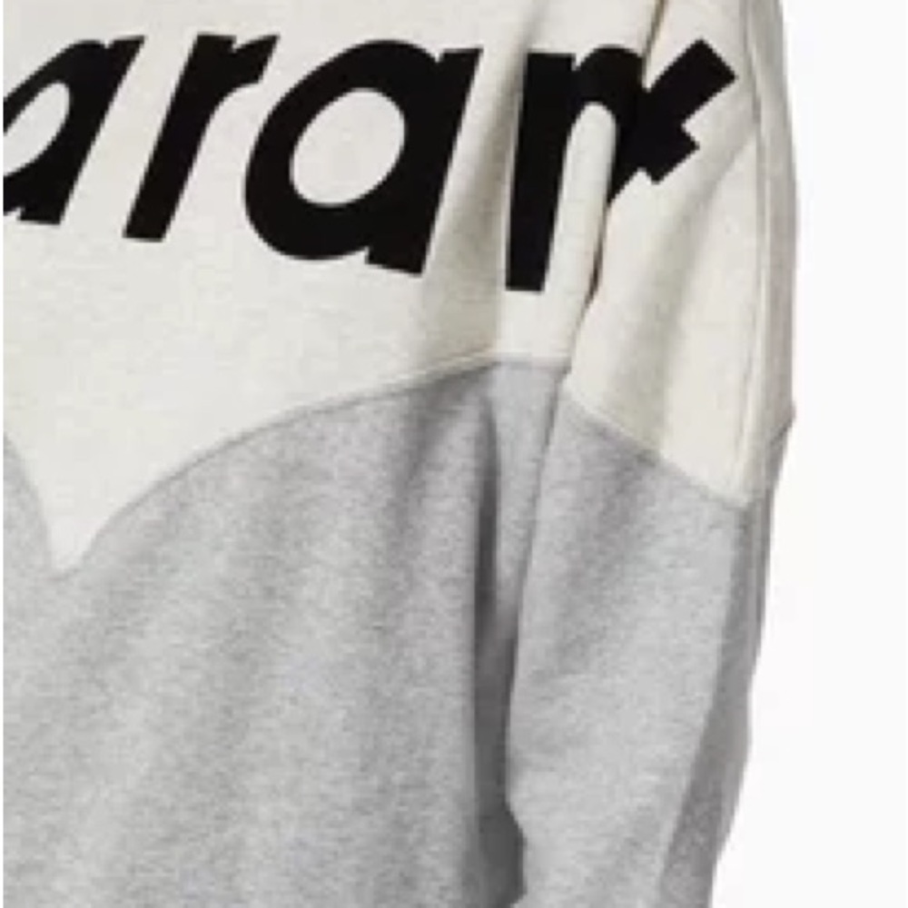 Isabel Marant Etoile two-tone cotton sweatshirt in grey with a black logo.